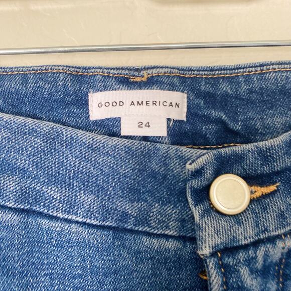 Good American Blue High Rise Stretch Skinny Jeans Plus Size 24 - Picture 4 of 6